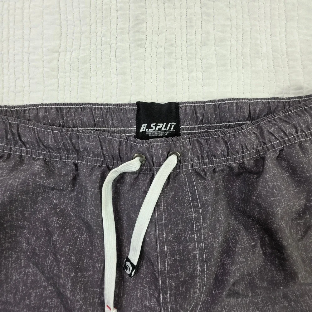 Banana Split Mens XL Board Shorts Grey Heather Cargo Swim Trunks‎ Mesh Lining